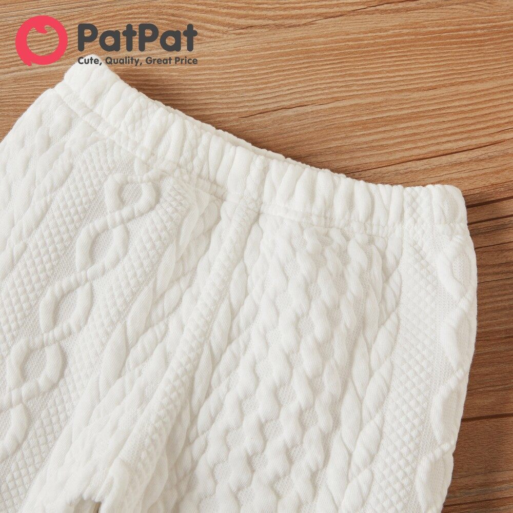PatPat 2 Chiếc Bộ Dệt Kim Giả Dài Tay Màu Trơn Cho Bé Gái