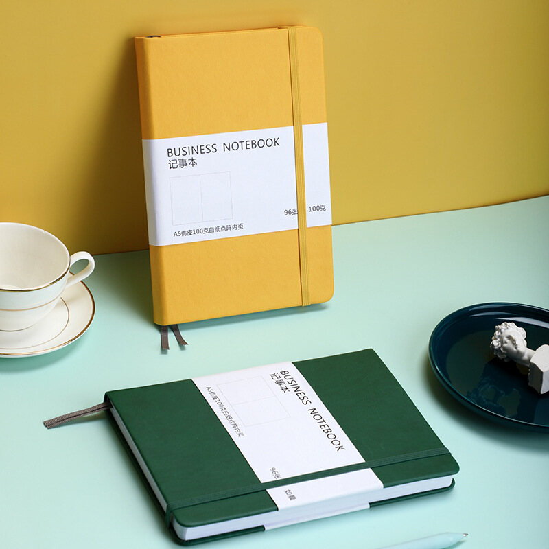 192 Pages A5 Notebooks Journal Dotted Paper leather Cover Hand-made Planner Student School Office Stationery Supplies