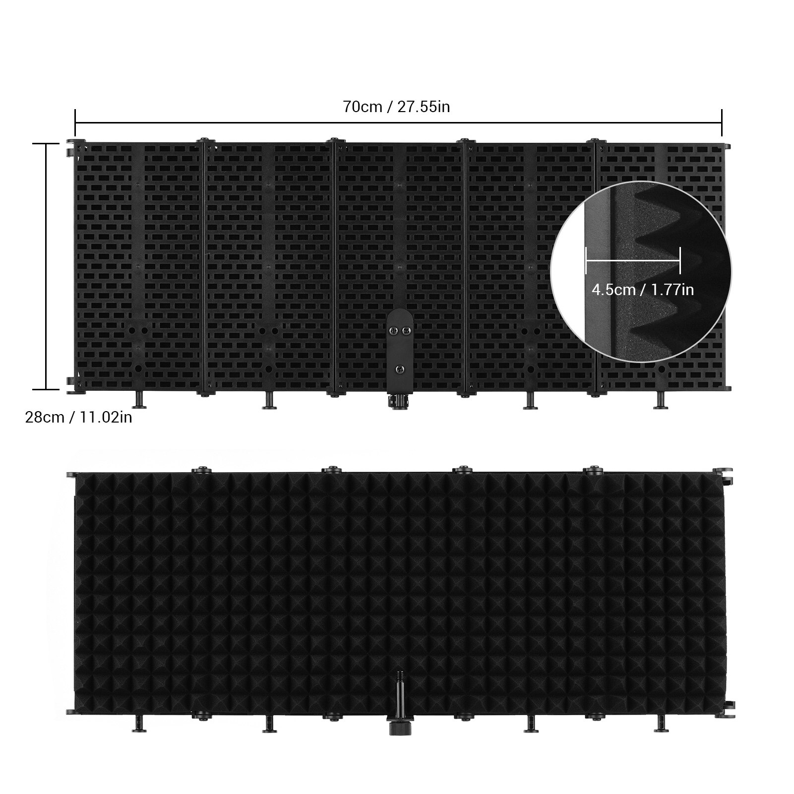 Microphone Cô Lập Lá Chắn, Mic Lọc Phản Xạ Bằng Mút Hấp Thụ Âm Thanh Để Bàn Tiện Dụng Cách Âm Lá Chắn, Cho Âm Thanh Ghi Âm Ca Hát Studio (5 Bảng)