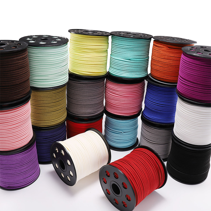 uw80 10m/lot Bracelet Handmade Flat Faux Suede Braided Thread String ...
