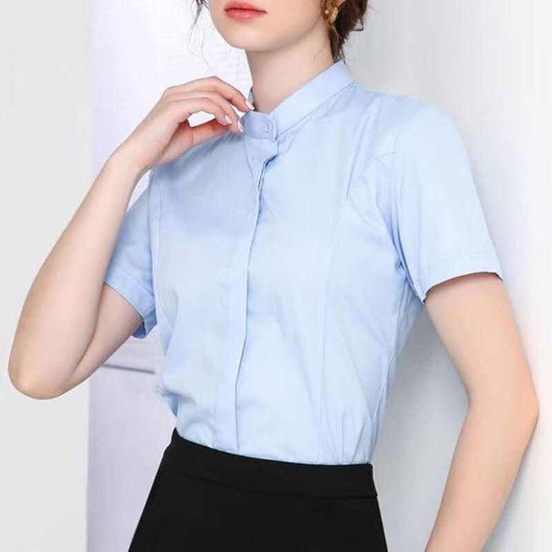 Áo Sơ CHICCHIC Công Sở Nữ Áo Sơ Mi Ngắn Tay Nữ