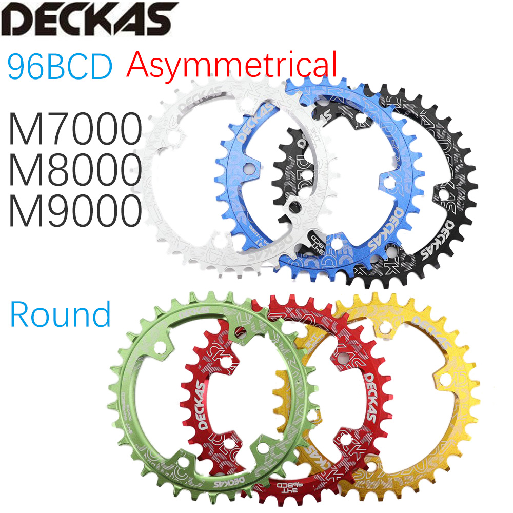 Deckas 96BCD Asymmetric Round Chainring For Shimano M7000/M8000/M9000 32/34/36/38t 32t 34t 36t 38t MTB Bike Bicycle Chain Wheel Crankset Tooth Plate deore