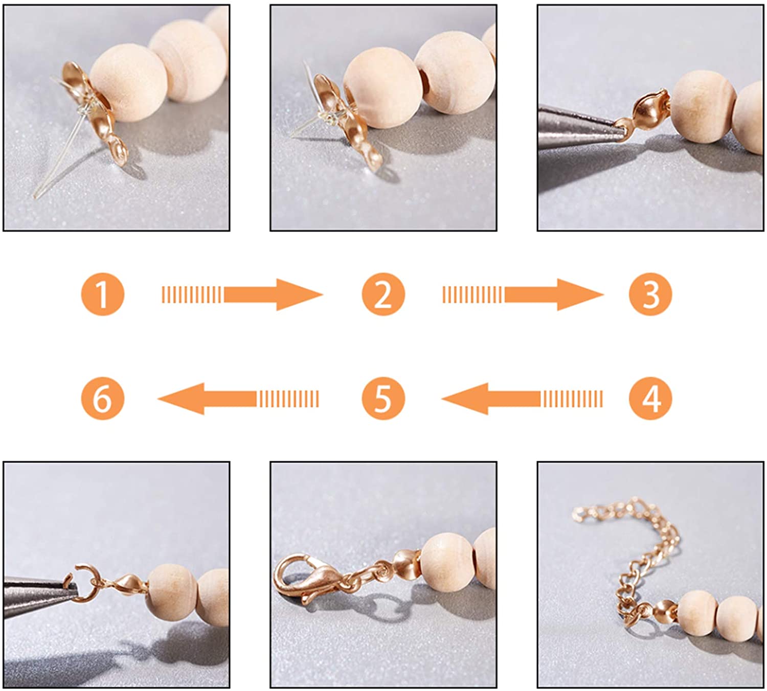 80pcs - 120pcs Golden Bead Tips Stainless Steel Calotte Ends Open ...