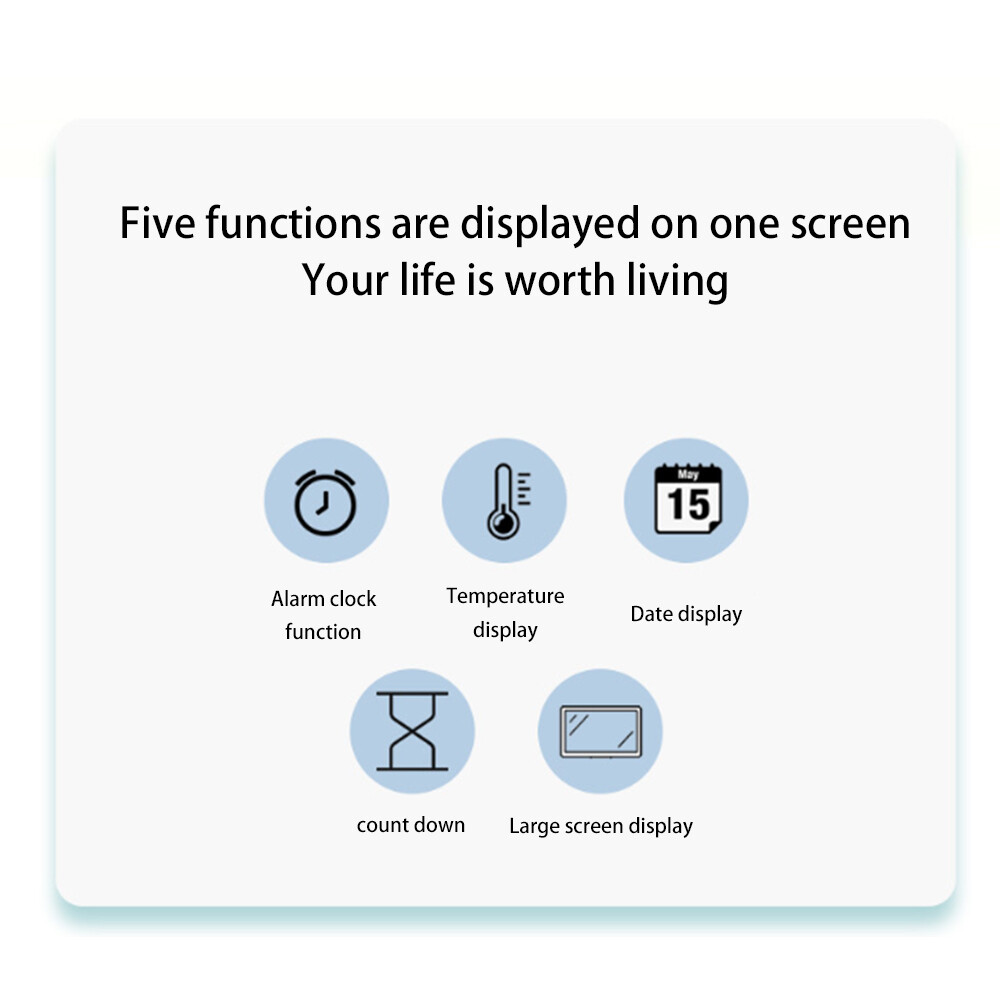 Foriot Foriot Foldable desktop LCD electronic clock multi-function date alarm clock simple and convenient ultra-thin travel clock