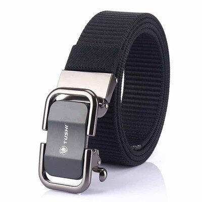Business Elite  New Mens Tactical Belt Advanced Black Automatic Buckle Military Nylon Belt Soft Nylon Outdoor Sports Army Belt High Quality 4DB0051