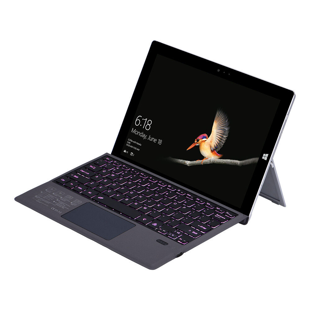 Cho Microsoft Surface Pro 3 4 5 6 7 máy tính bảng xách tay Bàn phím Bluetooth không dây với đèn nền Touchpad
