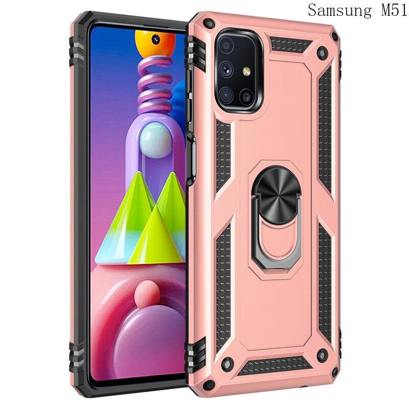 For Samsung Galaxy M51 Case Stand Magnetic Holder Ring Shockproof Armor Case for Galaxy M51