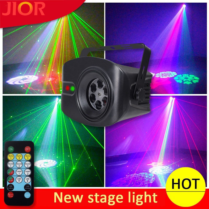 JIOR DJ Disco Ánh Sáng Đảng Ánh Sáng Điều Khiển Bằng Giọng Nói Âm Nhạc Dj Ánh Sáng Laser Chiếu 52 Chế Độ RGB Hiệu Ứng Đèn Cho Đảng Bar Home Wedding