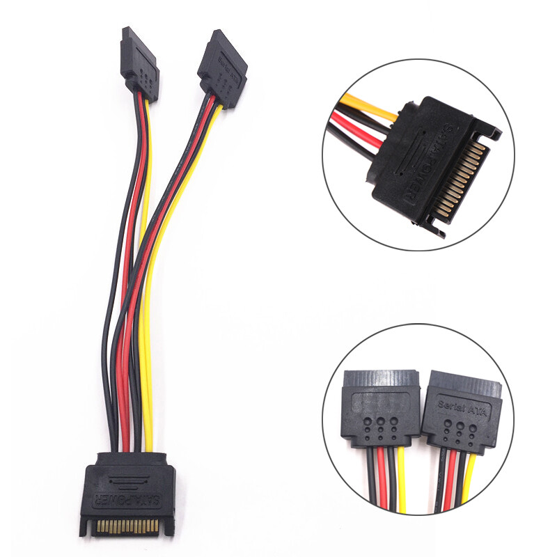 Elector nguồn ổ cứng sata ii 15pin cáp nối dài nguồn 15pin sata nam sang 2 cái 15pin