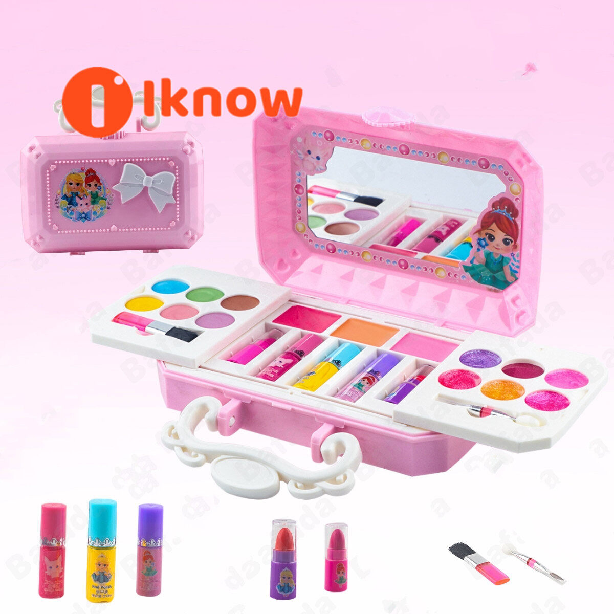 I know Carnival Beauty Mini Box Make up Toy Set- Safety Tested- Non Toxic,Girls Toy Make Up Kits,Kids Make up set,lipstick for kids girl,Pretend Play Kids Beauty Salon,Makeup set for kids