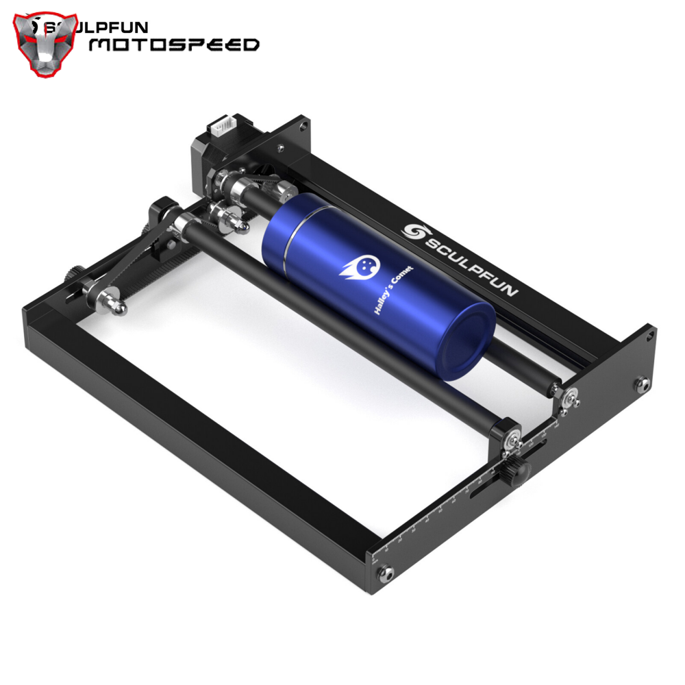 KKmoon SCULPFUN Laser Rotary Roller Laser Engraver Y-axis Rotary Roller 360° Rotating for 6-150mm Different Engraving Diameter for Laser Engraving Cylindrical Objects Cans