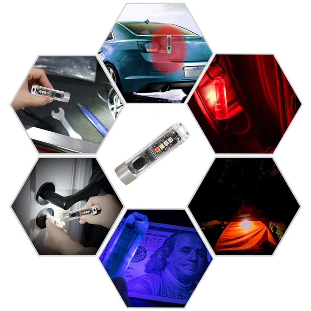 Đèn Pin Móc Khóa Mini Đèn Pin LED Bỏ Túi Đèn Đi Bộ Đường Dài USB