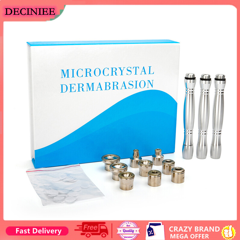 Diamond Microdermabrasion 9 Tips 3 Wands Cotton Filter Dermabrasion Tip for Facial Skin Peeling Blackhead Remover Face Care