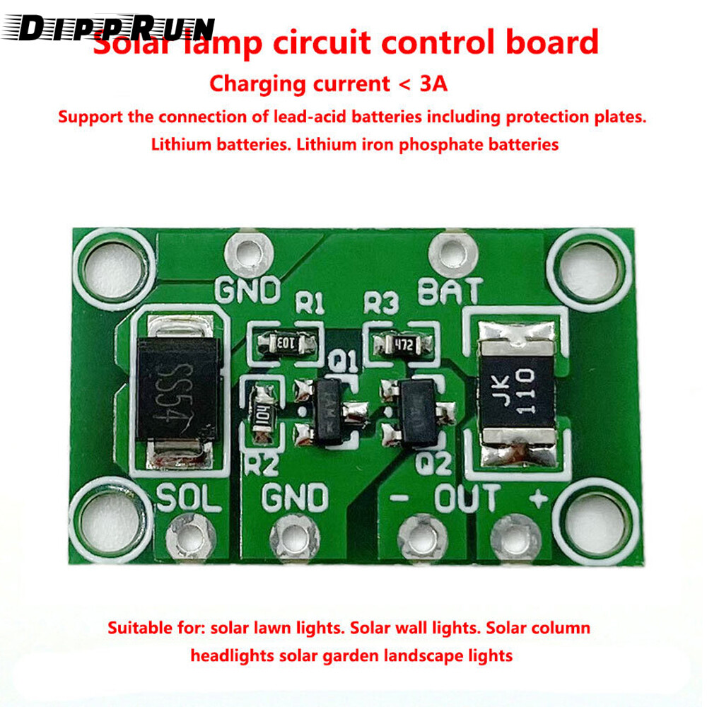 Dipprun 12V 1A kiểm soát ánh sáng đèn năng lượng mặt trời bảng mạch điều khiển Điều khiển sạc năng lượng mặt trời mô-đun bảng mạch cho nhà năng lượng mặt trời đèn cảnh quan bãi cỏ năng lượng mặt trời đèn