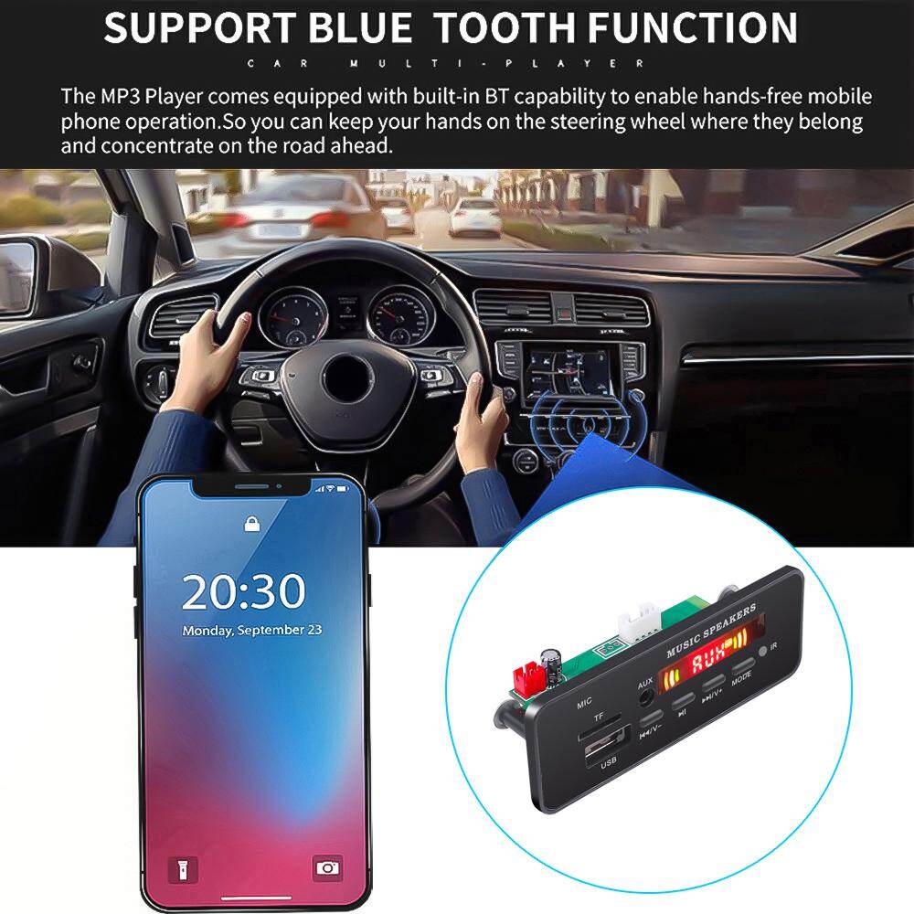Mô-đun Bảng Giải Mã Bluetooth 5.0 Không Dây Máy Nghe Nhạc MP3 Thẻ TF USB 5-12V Đài FM AUX Ghi Âm Cuộc Gọi Rảnh Tay Với Điều Khiển Từ Xa