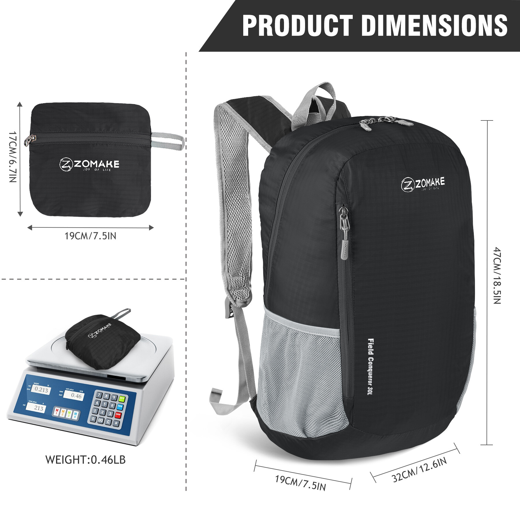 Zomake ultra lightweight online packable backpack