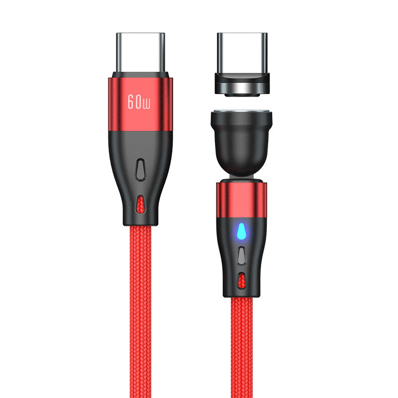 540 ° rotatable 7-pin magnetic fast charging data cable pd micro usb type c for iphone ipad oppo vivo 66w charge cable car gaming with led light