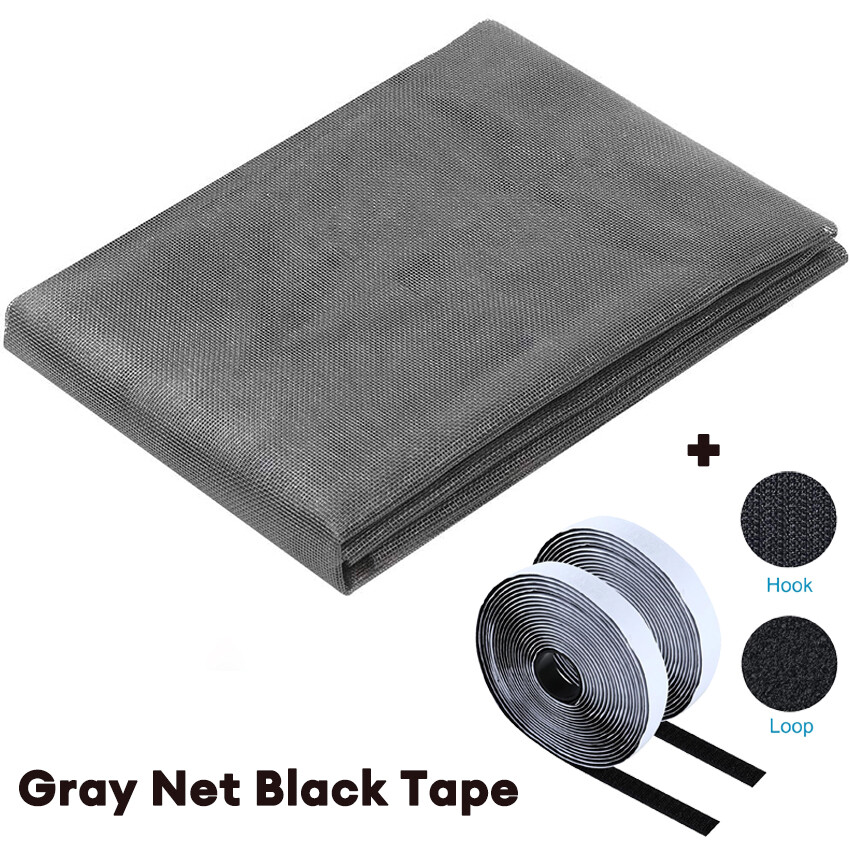 WEFILM Mosquito Window Screen Mosquito Net DIY Customizable Adjustable Fiberglass Mesh Replace Curtain Anti Insect Screen, Mosquito,Flies Net with Sticky Tape(Black,Gray,White)