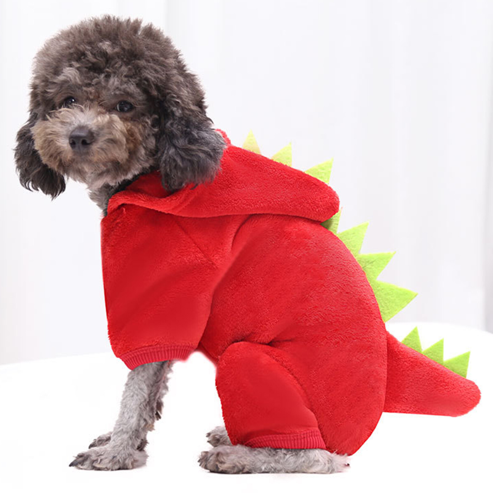Coral Fleece Dog Clothes Dinosaur Transformation Pet Clothes Winter Warm Four-Legged Clothes Dog Clothes Cats (Video)Coral Fleece Dinosaur Transformation Hoodie Pet Cat Warm Four-Legged Dog Clothes