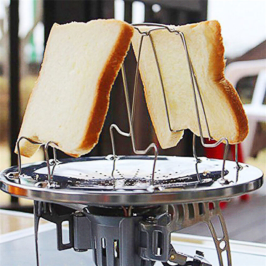 Stainless Steel Toast Rack Outdoor Camping Toaster Folding Portable