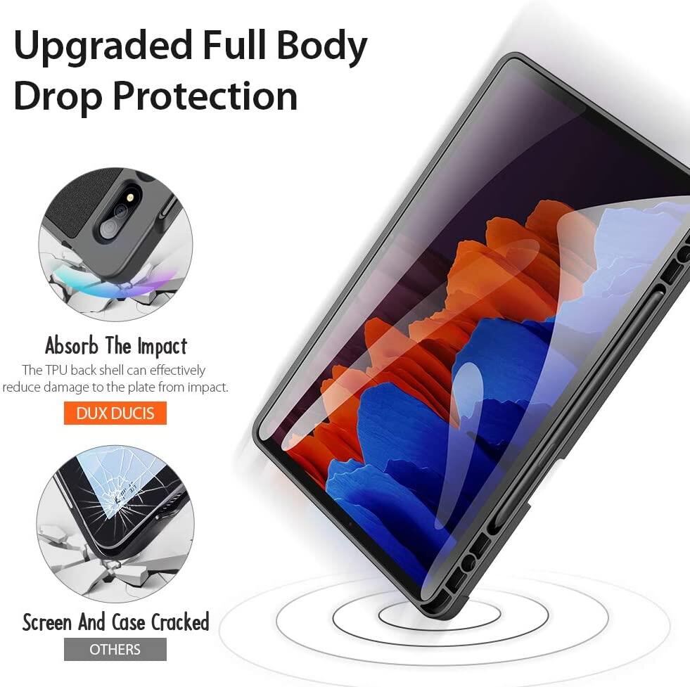 Case for Samsung Galaxy Tab S10 Plus / Tab S9 Plus / Tab S9 FE Plus Case,Slim Flexible Soft TPU Back Stand Folio Case with S Pen Holder, Auto Wake/Sleep Smart Case for Galaxy Tab S8 Plus/Tab S7 FE /Tab S7 Plus 12.4 inch