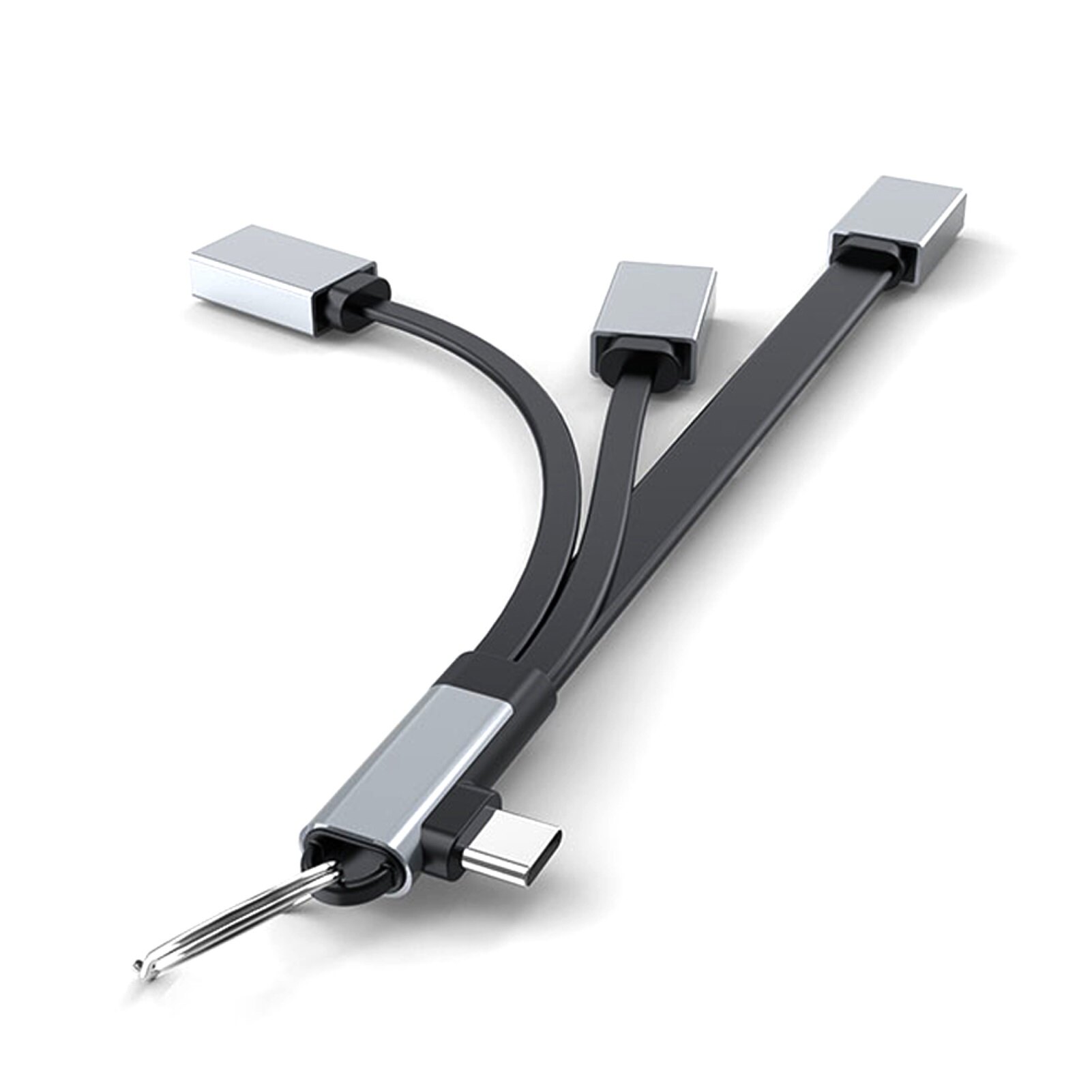 Baicai Kitchen USB-C Hub 3 in 1 Supporting Keyboard/Mouse/U Disk OTG Type-C to USB 2.0/3.0 Type-C Splitter for Laptop USB-C Splitter Portable