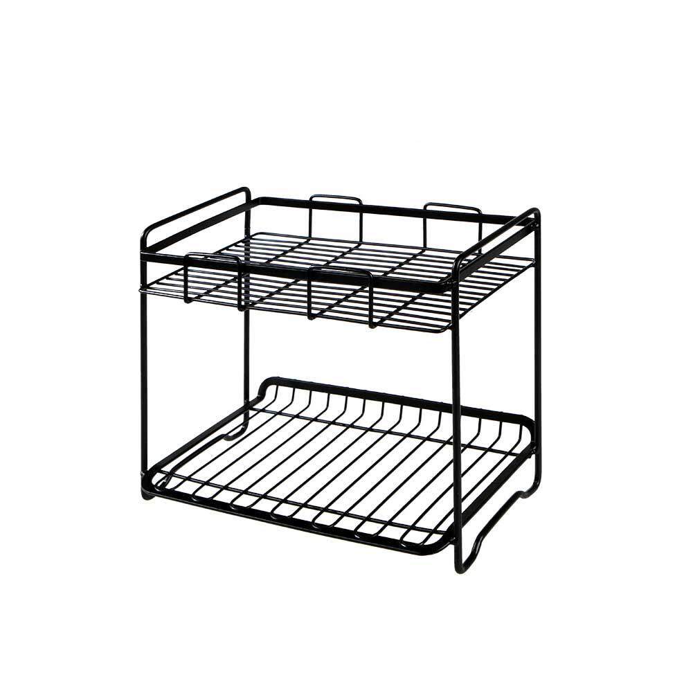 Storage Rack Innovative Wrought Iron Paint Spice Condiment Kitchen Shelf Double Layers Rack