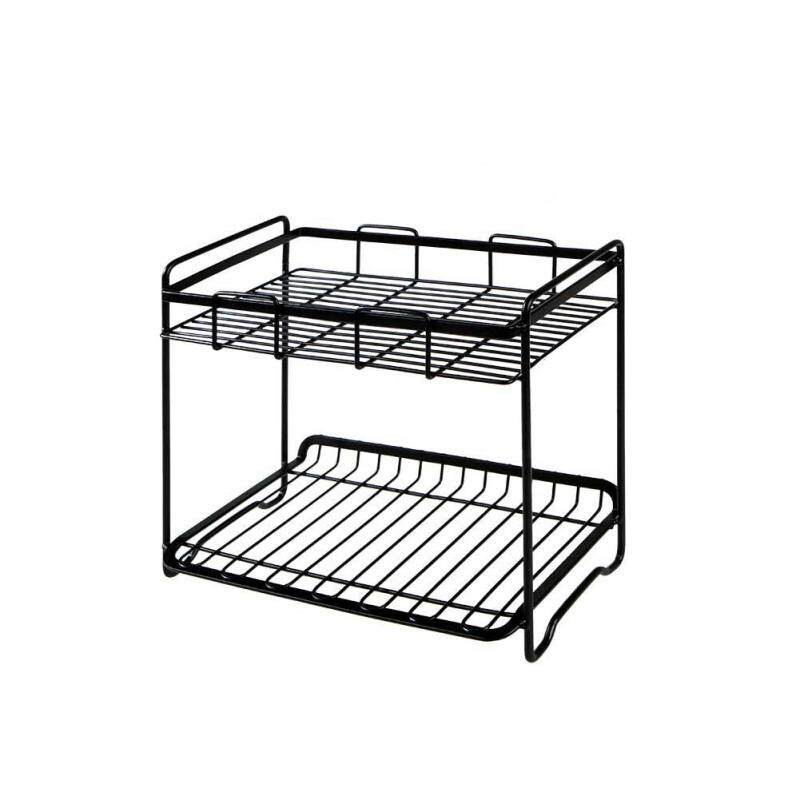 Storage Rack Innovative Wrought Iron Paint Spice Condiment Kitchen Shelf Double Layers Rack