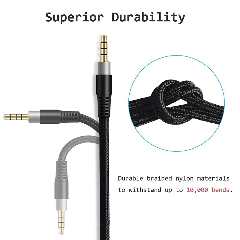 【Hàng Có Sẵn】 Cáp Tai Nghe Chơi Game HyperX Cloud For Alpha Cáp Thay Thế Bện Nylon