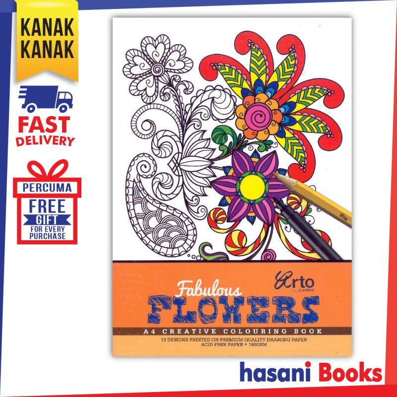 HASANI CAMPAP FABULOUS FLOWER A4 CREATIVE COLOURING PAD 9556233363098 Malaysia
