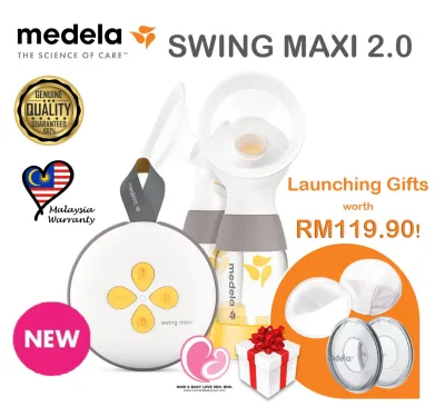 [New 2021] Medela Swing Maxi 2.0 Double Rechargeable Electric Breast Pump + FREE GIFT