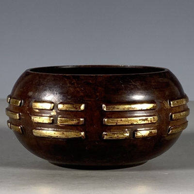 Bao Zhen Bao old red copper gilded Tai Chi Bagua incense burner heaven and earth seven stars antique old bronze incense burner ornaments