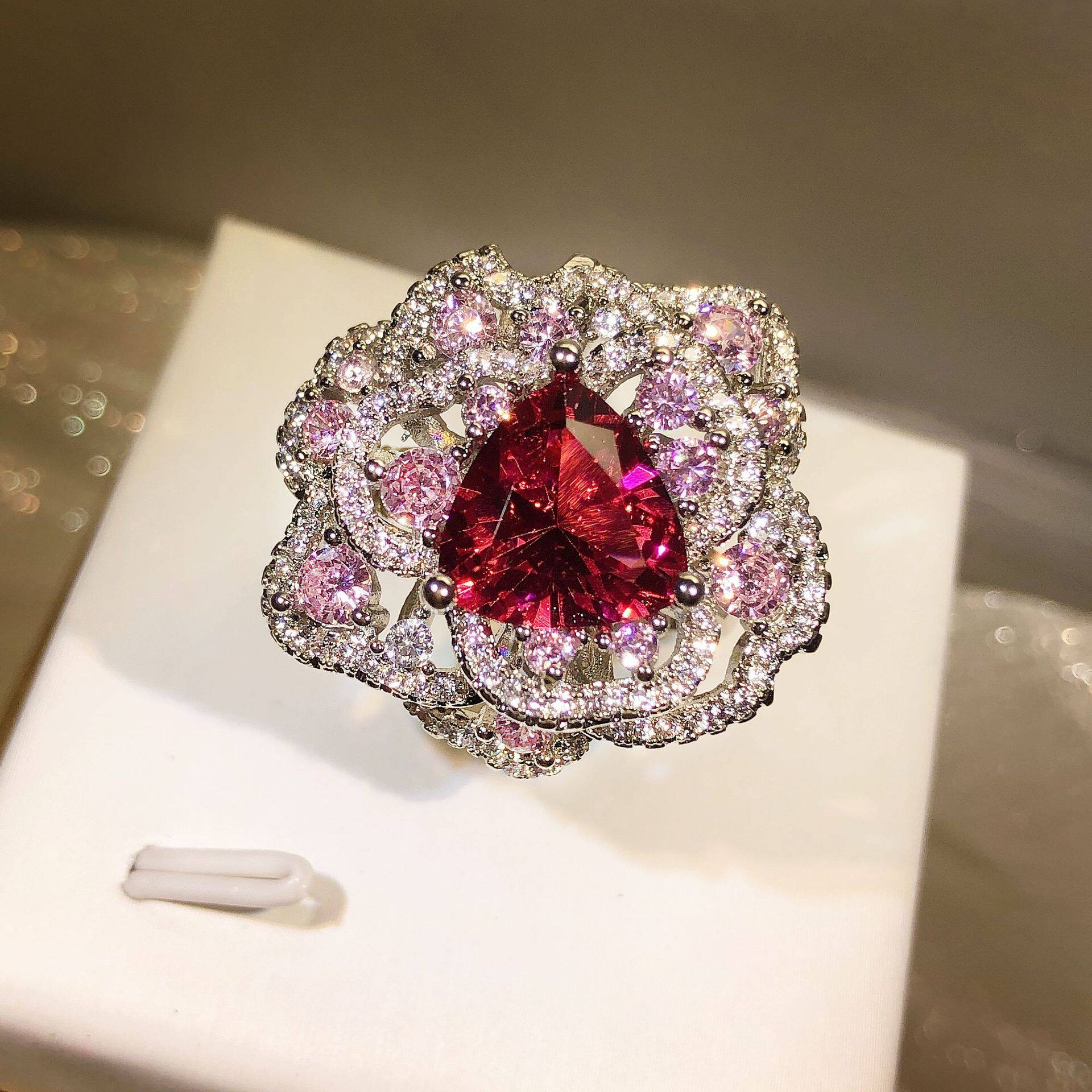 彩色冰花切开戒口指节日饰品