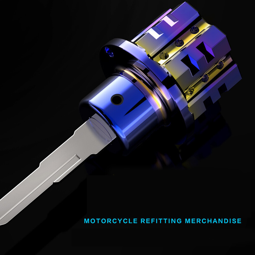 msoper General Cnc Modified Burnt Titanium Key Head Racing Boat Hexagonal Burnt Titanium Key Head Key Chain head chain key chain motorcycle chain