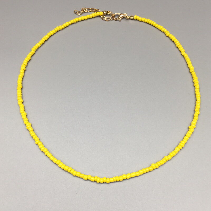 Simple Beads Strand Necklace Women String Beaded Short Women Necklace Jewelry 16 Inches Chokers Necklace Gift