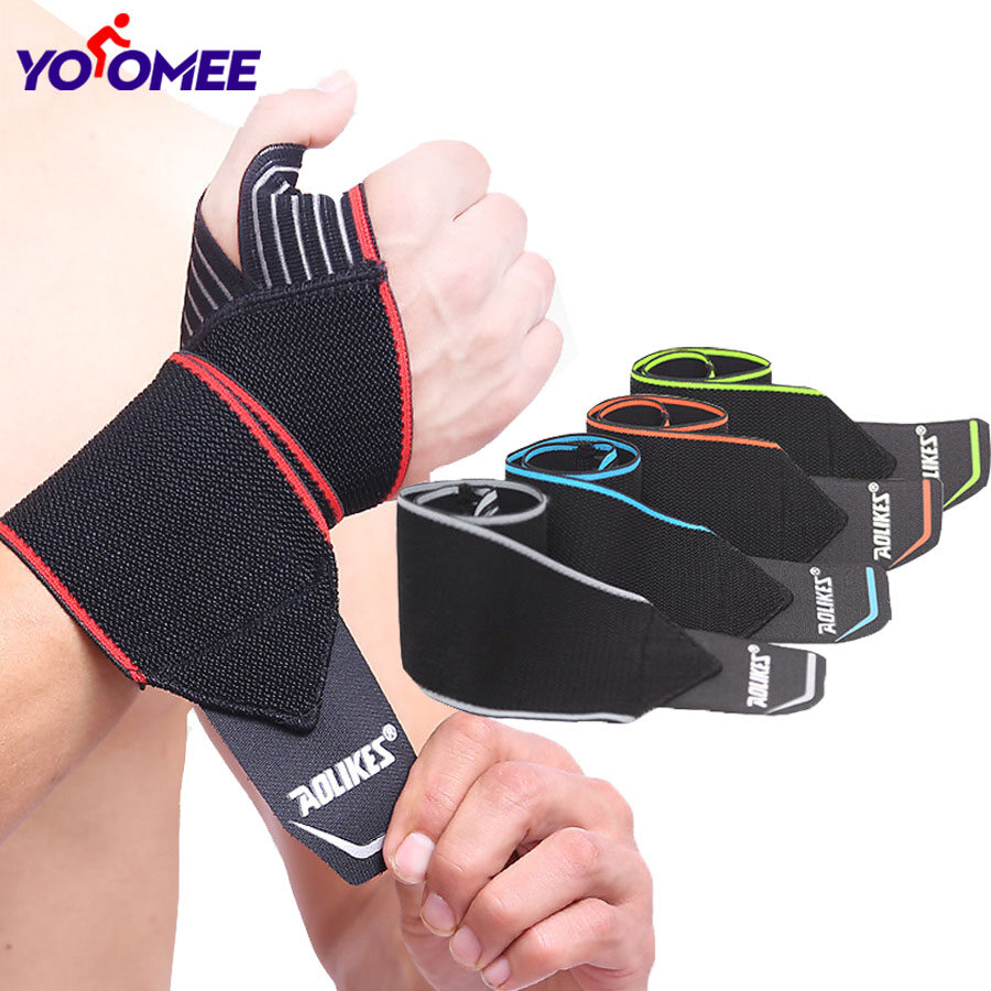 Yoomee 1 Pair Wrist Support, Weight Lifting Fitness Hand Bandage Elastic Wrist Injury Support Sport Protective Wristband