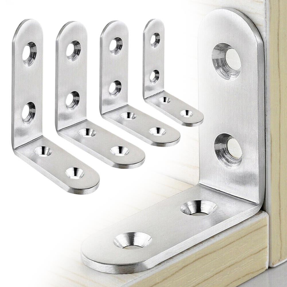 10Pcs L Shape Corner Brackets Solid Stainless Steel Angle Corner Brackets Right Angle Corner Stand