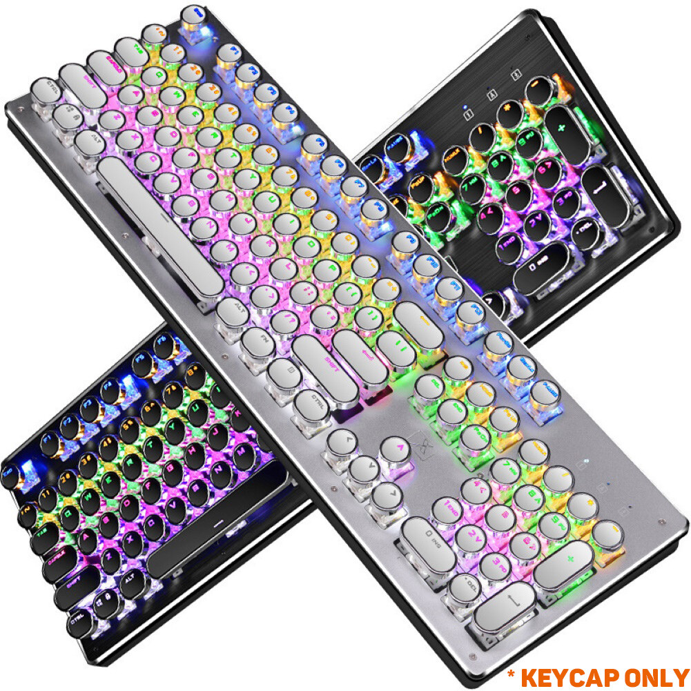 104Pcs/Set PBT Universal Round Key Cap Keycaps for Cherry MX Mechanical Keyboard