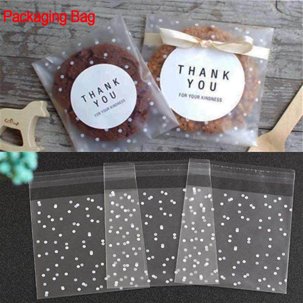 100pcs Gift Bag Frosted Dots Plastic Pack Candy Cookie Packaging Bags Cupcake Wrapper Self Adhesive Sample