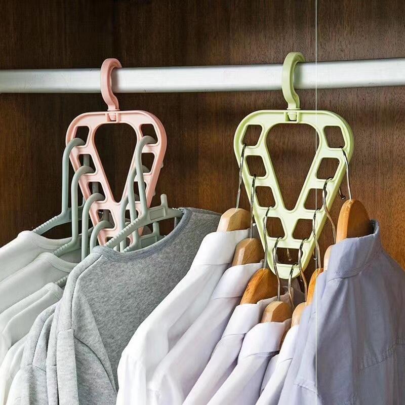 9 Hole Magic Clothes Hanger Closet Organizer Space Saving  Multi-function Drying Racks Wardrobe Scarf Storage Cloth Hanger