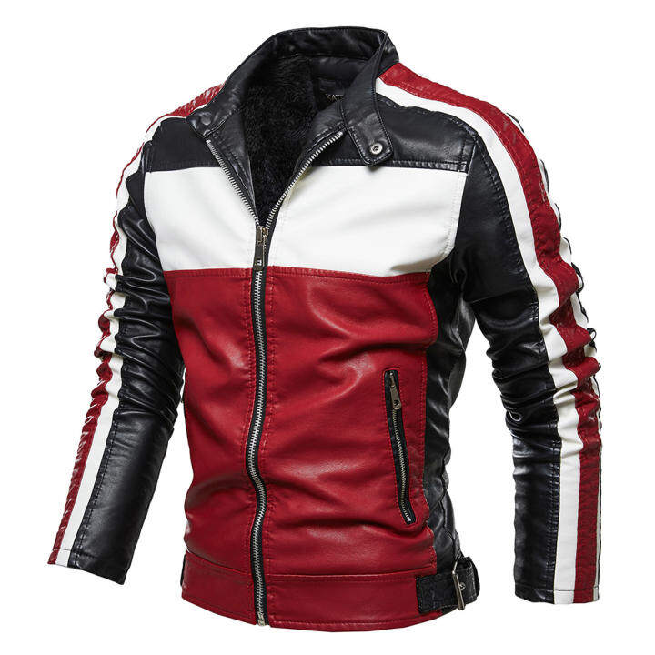 red velvet leather jacket