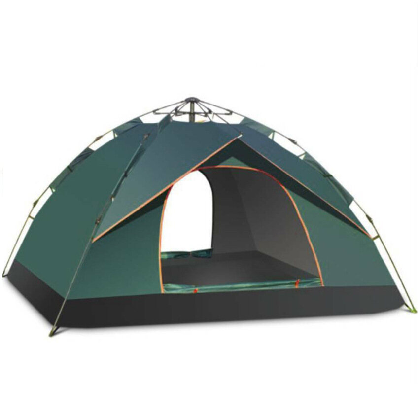 Parkour*2-3 Person Large Tent Anti-UV Waterproof Automatic 3 Seconds Quickly Pop-Up Camping/HikingTent Portable Adjustable Outdoor Shelter Garden Family 2 Doors