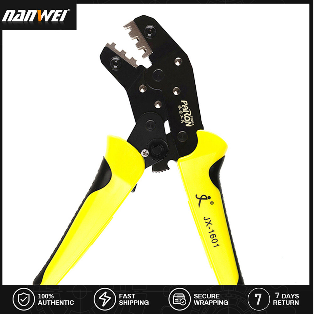 Nanwei paron professional wire crimpers engineering ratchet terminal crimping pliers jx-48b 3.96 to 6.3mm 26-16awg crimper 0.14-1.5mm² for dupont