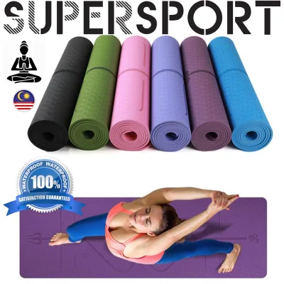 SUPERSPORT NBR Yoga Mat 10mm Gym Exercise Mat Extra Thick Non-Slip Yoga Mat + Carry Strap