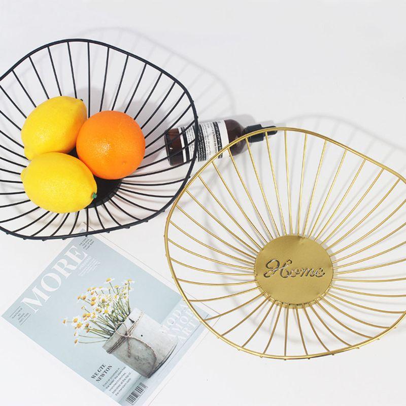 Creative Iron Fruit Bowl Countertop Storage Basket for Snacks Fruit Vegetables Decorative Dish