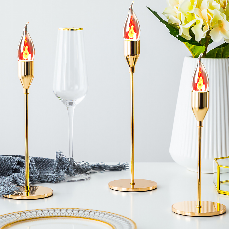 【Free Shipping】Decoration E27 E14 Led Edison Bulb Novel Candle Tip Lamp Vintage Flickering Effect Flame Fire Light