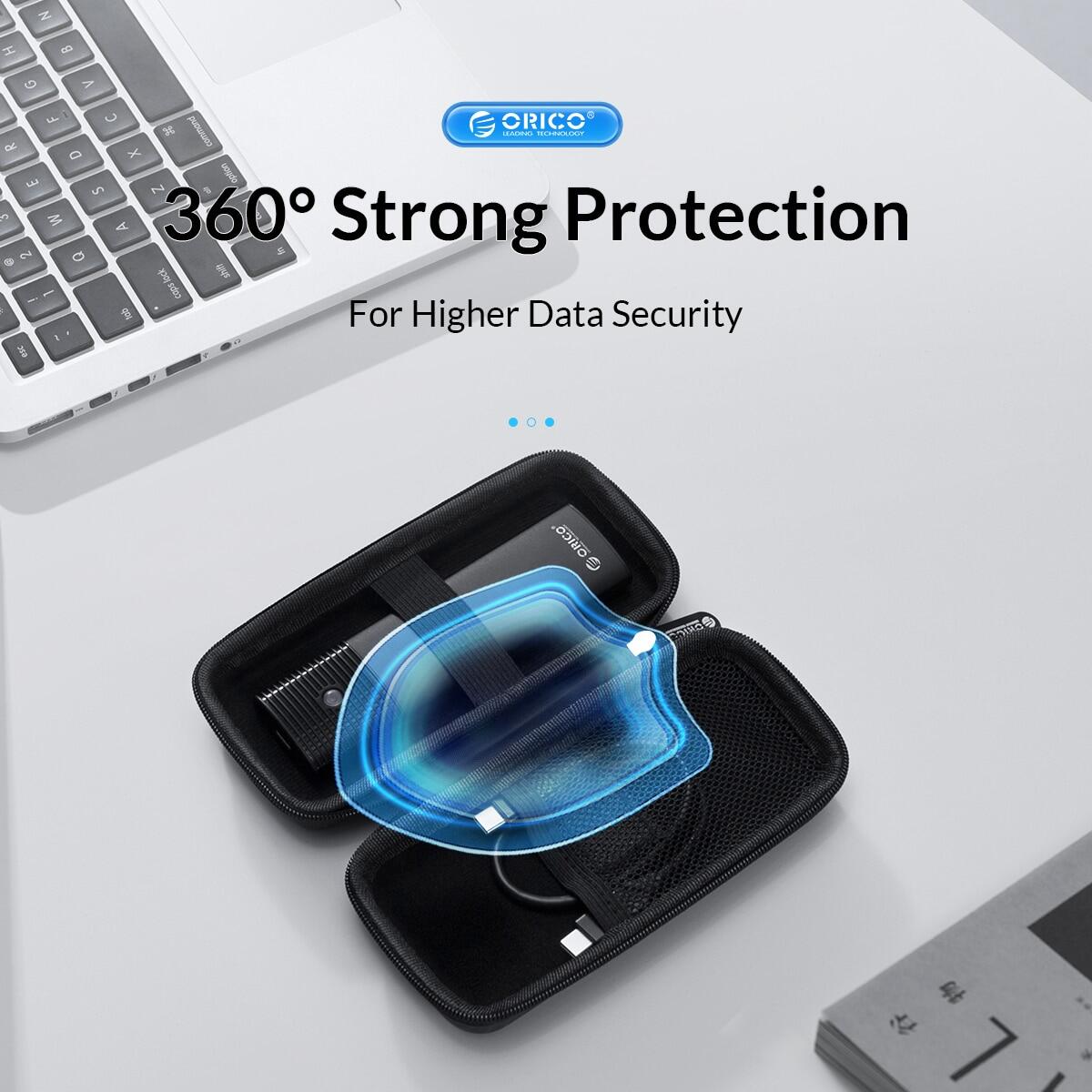 ORICO M.2 Hard Disk Case Protection Bag for External M.2 Case/M.2 SSD /USB Cable /U Disk Large Capacity Colorful Storage Bags