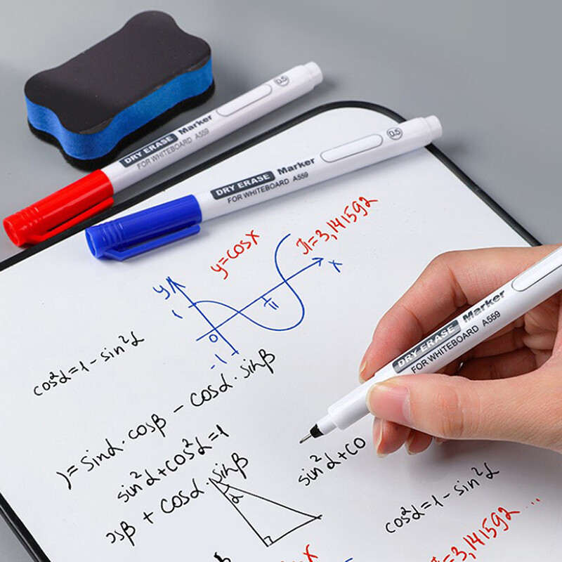 Behoo Erasable whiteboard pen extremely thin 0.5MM dry erasing pen office examination waterproof marker pen