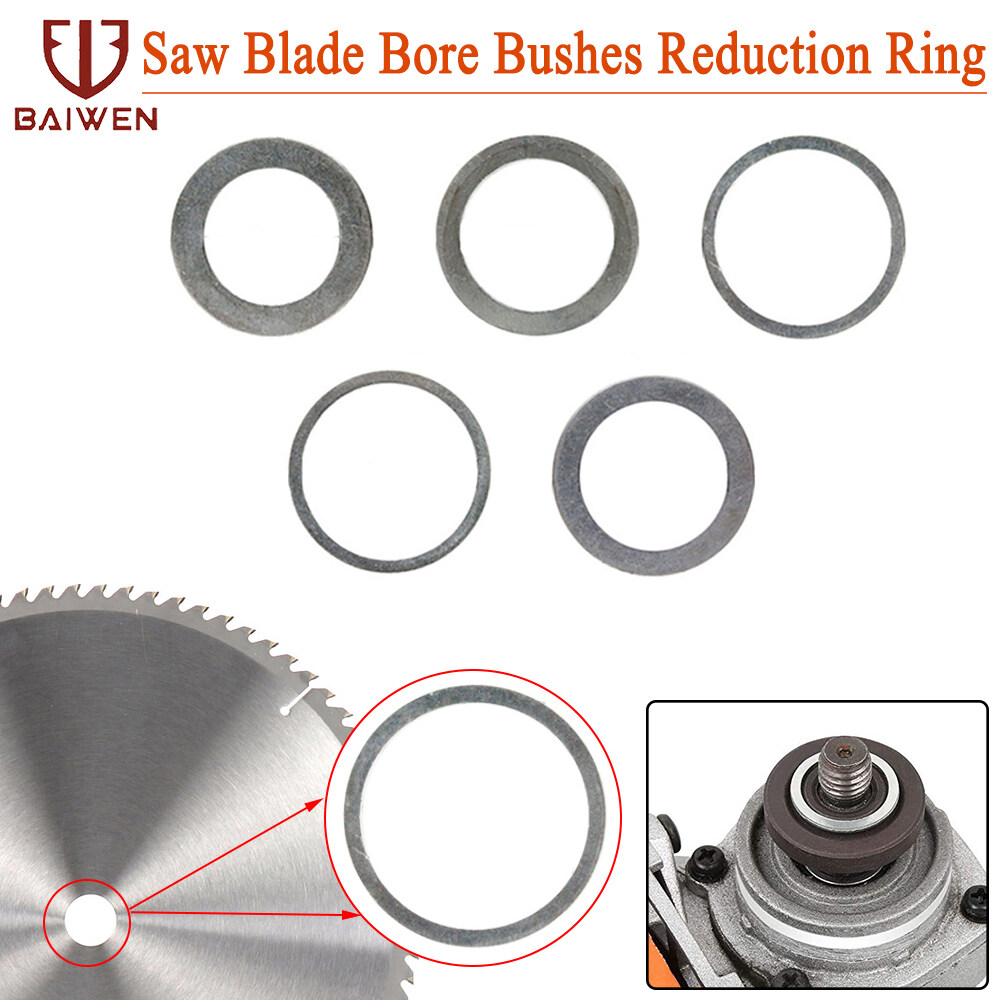 BAI WEN 6Pcs Saw Blade Bore Bushes Alloy Woodworking Circular Saw Blade Bushing Reduction Ring