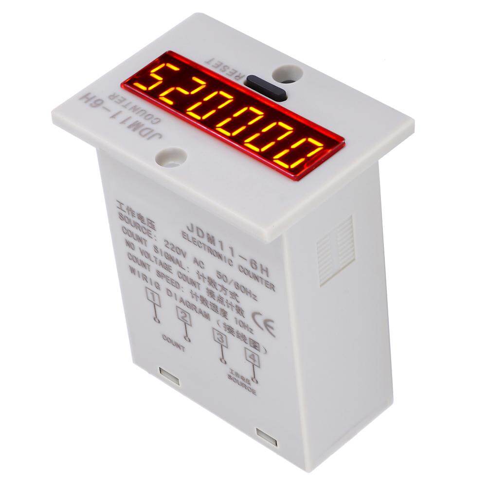 Electronic counter, JDM11-6H 6 digit electronic LED digital display counter relay without voltage counter AC220V